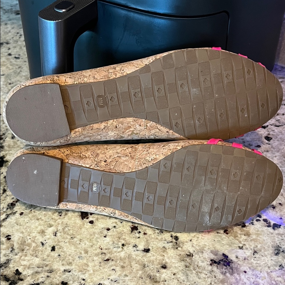 Kate Spade Cork Flats with Pink Bow - Picture 8 of 9